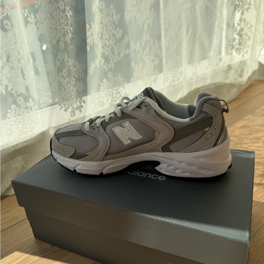 New Balance Gray and White Athletic Shoes